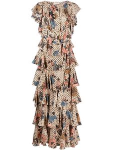 Ulla Johnson robe en soie Freja à fleurs - Tons neutres