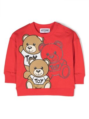 Moschino Kids sweat en coton à imprimé Leo Teddy - Rouge