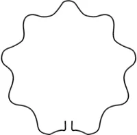 Peacock steunring rond geschulpt 34 cm