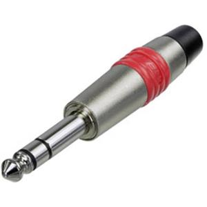 Rean AV NYS228C-2-CON Jackplug 6,35 mm Stekker, recht Aantal polen: 3 Stereo Zilver, Rood 1 stuk(s)