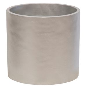 Plantenpot/bloempot - keramiek - zilver - D11 x H10 cm