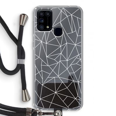 Geometrische lijnen wit: Samsung Galaxy M31 Transparant Hoesje met koord