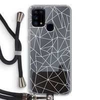 Geometrische lijnen wit: Samsung Galaxy M31 Transparant Hoesje met koord