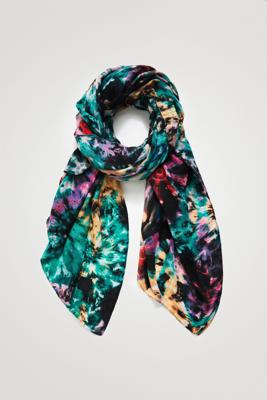 Rechthoekige sjaal met boho-print - BLACK - U