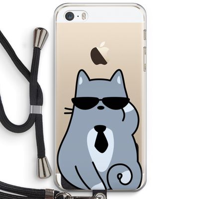 Cool cat: iPhone 5 / 5S / SE Transparant Hoesje met koord