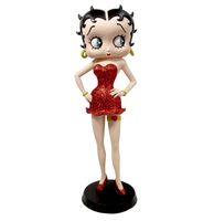 Betty Boop Met Kouseband Beeld (Rode Glitterjurk)