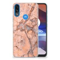 Motorola Moto E7/E7i Power | TPU | Siliconen hoesje | Marmer Oranje