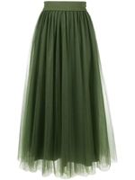 Fabiana Filippi jupe mi-longue en tulle à taille haute - Vert