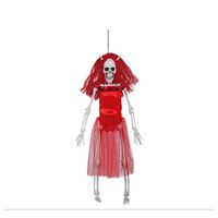 Fiestas Horror/halloween decoratie skelet/geraamte pop - duivel vrouw - 40 cm   -