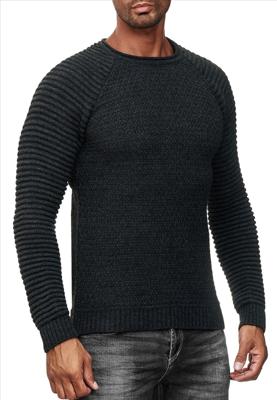 RustyNeal - Heren Trui - Antraciet - Longsleeve - Modernfit