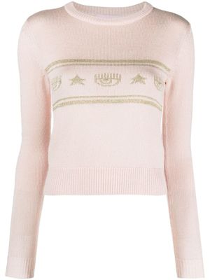 Chiara Ferragni pull Eyestar en maille intarsia - Rose