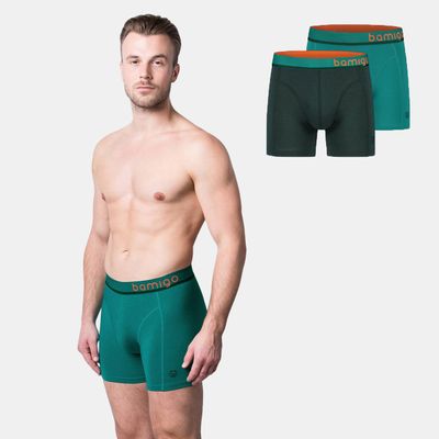Bamigo Bamboe Boxershorts – Heren – Emerald/Groen – 2-pack