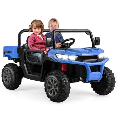 2-Zits Elektrische Auto voor Kinderen van 3-8 Jaar 12V met 2,4 G Afstandsbediening Truck met Kantelbare Opbergruimte Schokabsorberende Wielen
