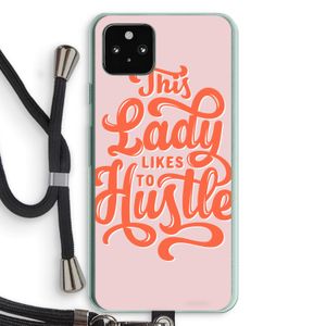 Hustle Lady: Pixel 5a 5G Transparant Hoesje met koord