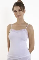 Dames hemd kant Modal spaghetti - Kanten Vrouwen onderhemd verstelbare bandjes - - 40 - Wit - Top - Singlet - 40 - 40 - 40 - 40 - 40 - 40 -