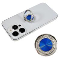 Strass Decor Telefoon Ring Standaard Houder CD Aders Rotatie Metalen Vingergreep Verstelbare Mobiele Telefoon Stand - Blauw