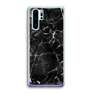 Zwart Marmer 2: Huawei P30 Pro Transparant Hoesje