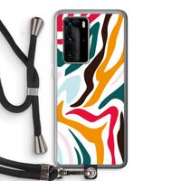 Colored Zebra: Huawei P40 Pro Transparant Hoesje met koord