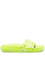 Versace claquettes à logo imprimé - Vert Versace claquettes à logo imprimé - Vert