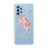 Roze eenhoorn: Samsung Galaxy A73 Transparant Hoesje