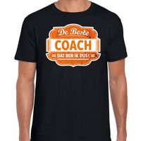 Cadeau t-shirt voor de beste coach zwart voor heren - thumbnail