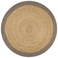 VidaXL Vloerkleed handgemaakt met grijze rand 150 cm jute