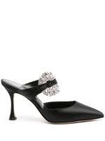 Manolo Blahnik mules Maidugura 90 mm en satin - Noir - thumbnail