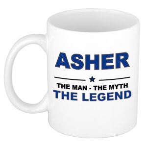 Asher The man, The myth the legend collega kado mokken/bekers 300 ml