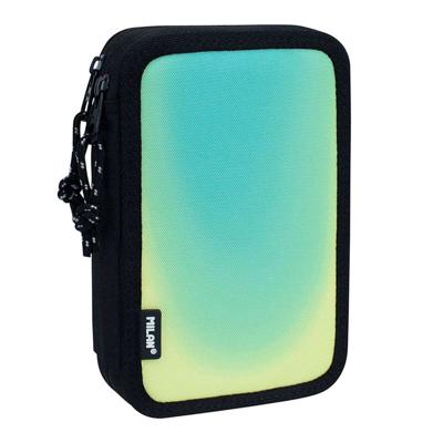 Dubbele etui Milan Sunset Zwart Groen 19,5 x 13 x 5 cm 36 Onderdelen