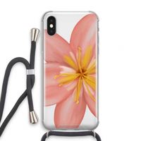 Pink Ellila Flower: iPhone XS Transparant Hoesje met koord