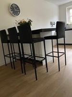 Set van 4 leren barstoelen - zwart leer - Echt leer, Modern, ontdek de vele Leersoorten en Kleuren bij ShopX