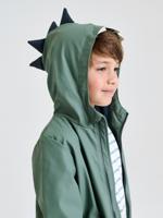 Windjack met siercapuchon Dino voor jongens saliegroen