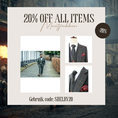 Maatpak Voor Heren | 3-delig Pak | Donkergroen Overcheck Twill | Arthur Shelby | Peaky Blinders | Peaky Blinders