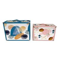 Set decoratieve dozen DKD Home Decor Abstract Hout Polyester (43 x 19 x 34 cm) (2 pcs)