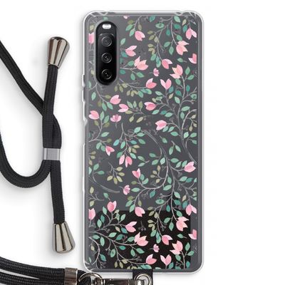 Sierlijke bloemen: Sony Sony Xperia 10 III Transparant Hoesje met koord