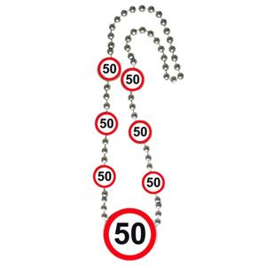 Ketting 50 jaar - verkeersborden - 42 cm - Abraham/Sarah - 50e verjaardag