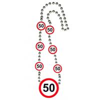 Ketting 50 jaar - verkeersborden - 42 cm - Abraham/Sarah - 50e verjaardag