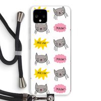 Meow: Pixel 4 XL Transparant Hoesje met koord