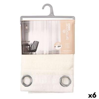 Gordijn Gift Decor Wit 140 x 260 cm Strepen (6 Stuks)