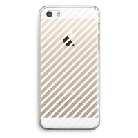 Strepen zwart-wit: iPhone 5 / 5S / SE Transparant Hoesje