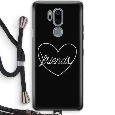 Friends heart black: LG G7 Thinq Transparant Hoesje met koord