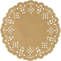 10x Bruine/naturel ronde placemats 35 cm papier kant uiterlijk