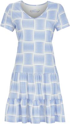 Blauw geplooid nachthemd strepen