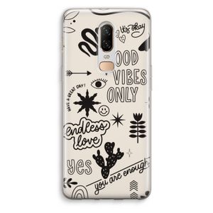 Good vibes: OnePlus 6 Transparant Hoesje