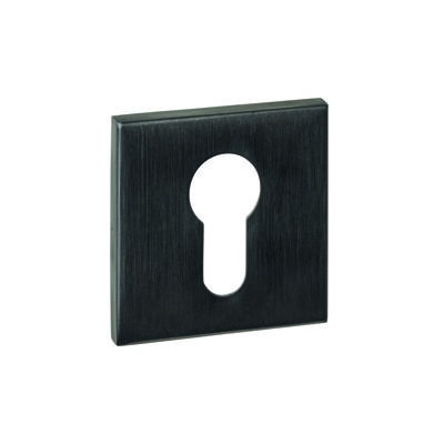Cilinderrozetten verdekt 53x53x6mm PVD antraciet