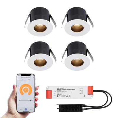 Set van 4 Olivia Smart LED Mini Inbouwspots - Veranda spots - 12V 3W 150lm - Dimbaar - Wifi & Bluetooth - 2700K - IP44 waterdicht - Wit