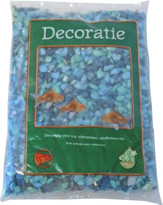Zak a 1 kg glitter gravel mix blauw - Gebr de boon