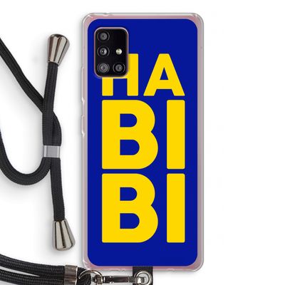 Habibi Blue: Samsung Galaxy A51 5G Transparant Hoesje met koord