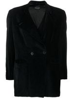 Giorgio Armani Pre-Owned veste en velours à boutonnière croisée (années 1990) - Noir - thumbnail