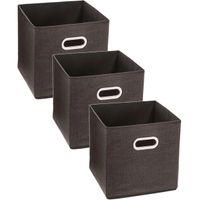 Set van 3x stuks opbergmand/kastmand 29 liter bruin linnen 31 x 31 x 31 cm